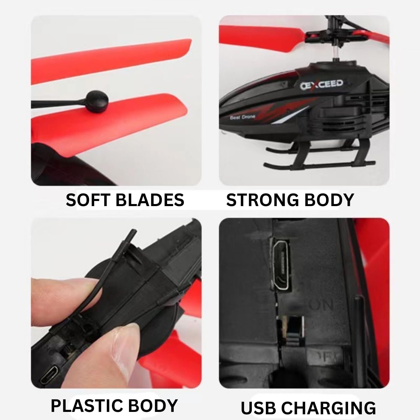 Motion Sensing Helicopter Toy – 2-in-1 Hand Sensor & Remote Control, USB Rechargeable, Flies up to 35 Feet (Ages 10+)