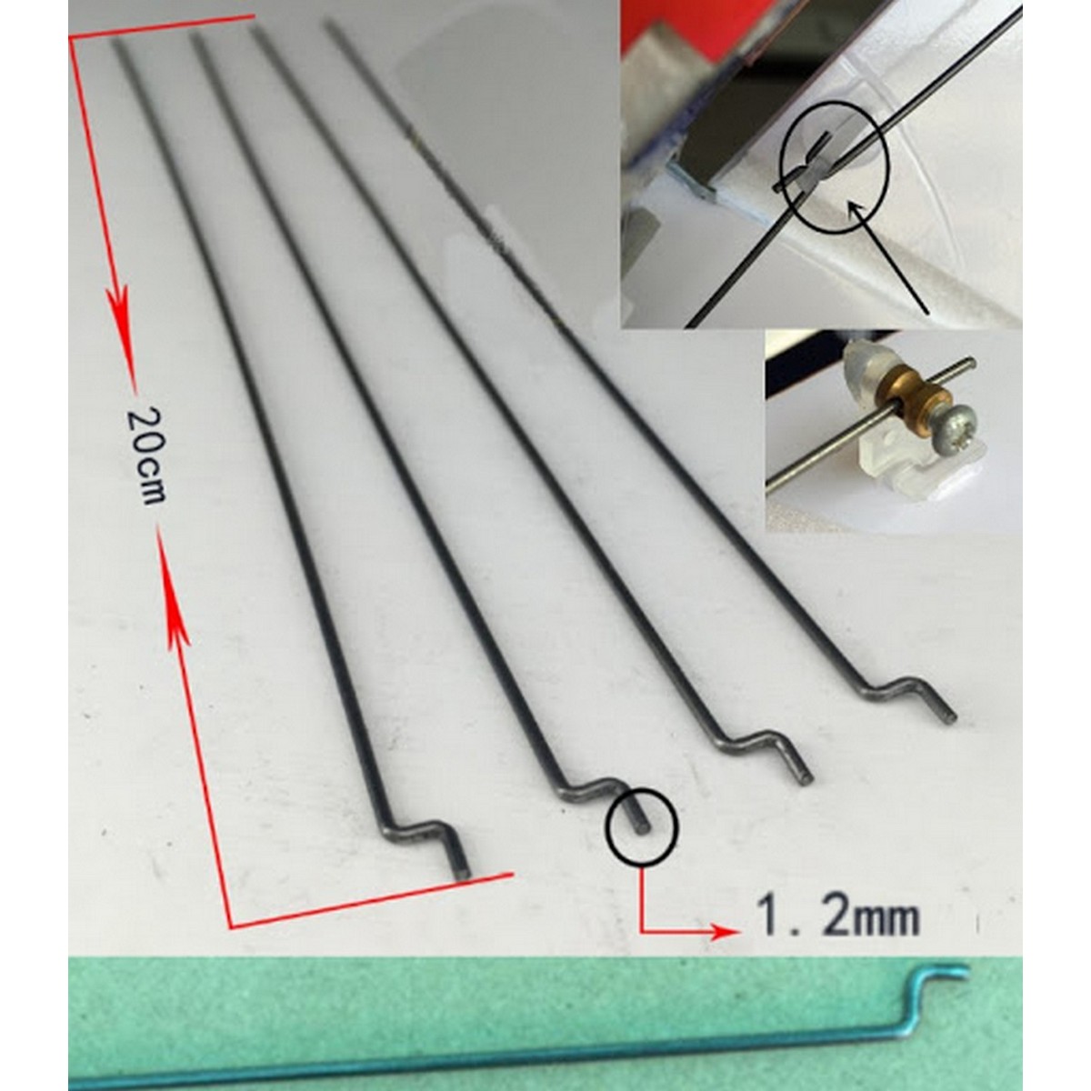 5/Pcs Steel Push Rod Rudder angle 1.2mm push pull rod for Rc Plane