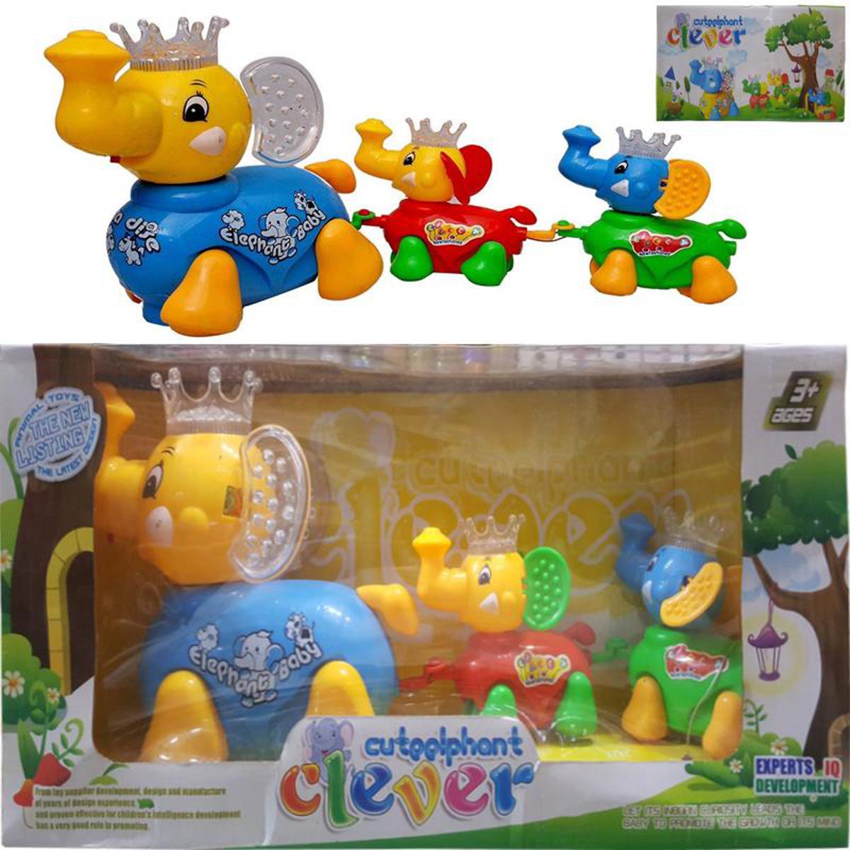 Cuteelphant Clever Train Moving Characters Elephant Family For Kids.