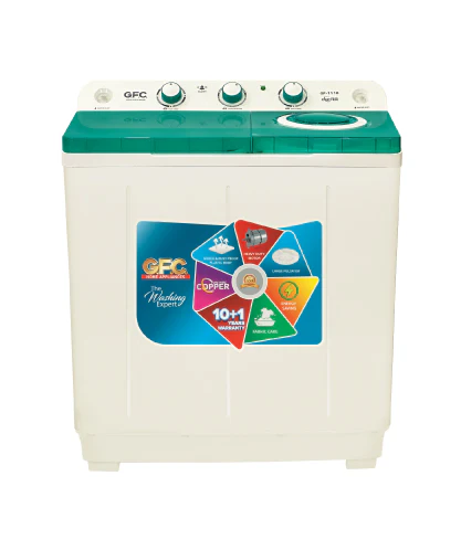 GFC Washing Machine GF 1110 – 10 Kg Top Load – Semi-Automatic – Energy Efficient – Fast Wash – Durable Build – Ideal for Home – Official Warranty