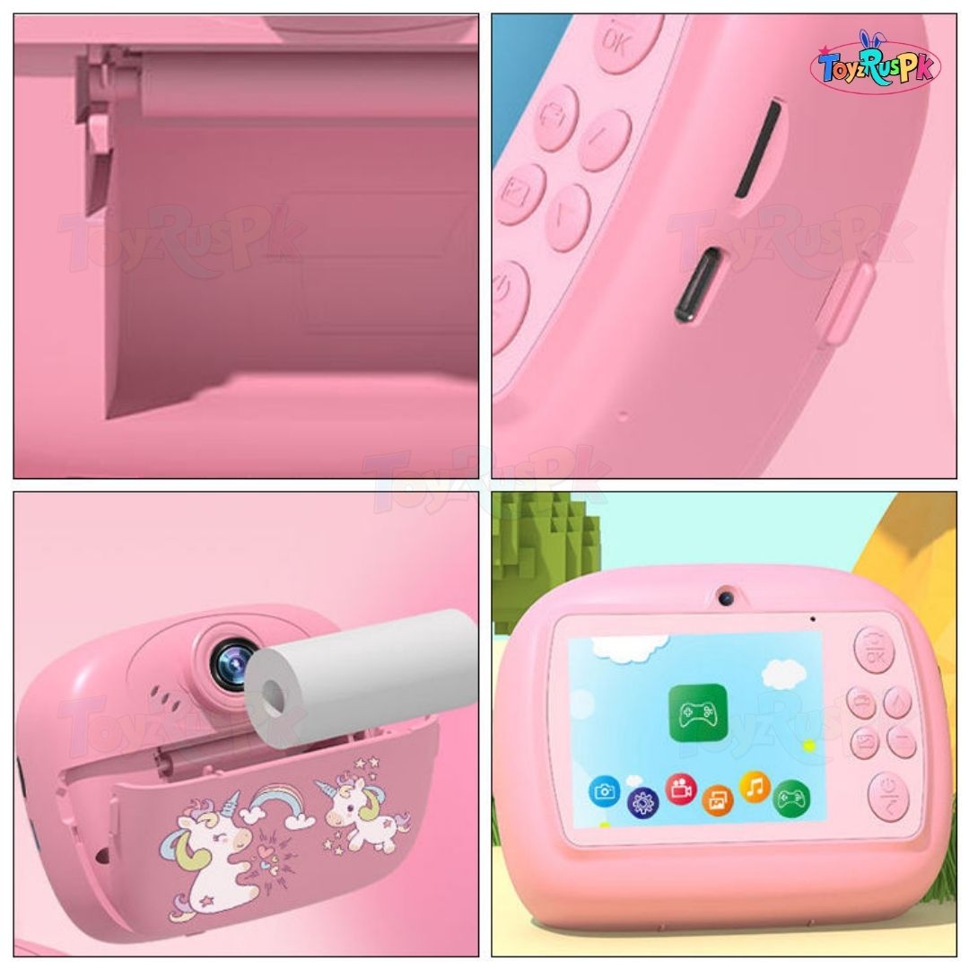 Smart Digital Dual Lens Instant Print Camera for Kids | 1080P Video Recorder & Selfie Camera with Thermal Printer | 2.4" IPS Screen | Mini Portable Camera with Games | Birthday Gift for Girls & Boys | Children’s Digital Camera Toy | ToyzRusPk