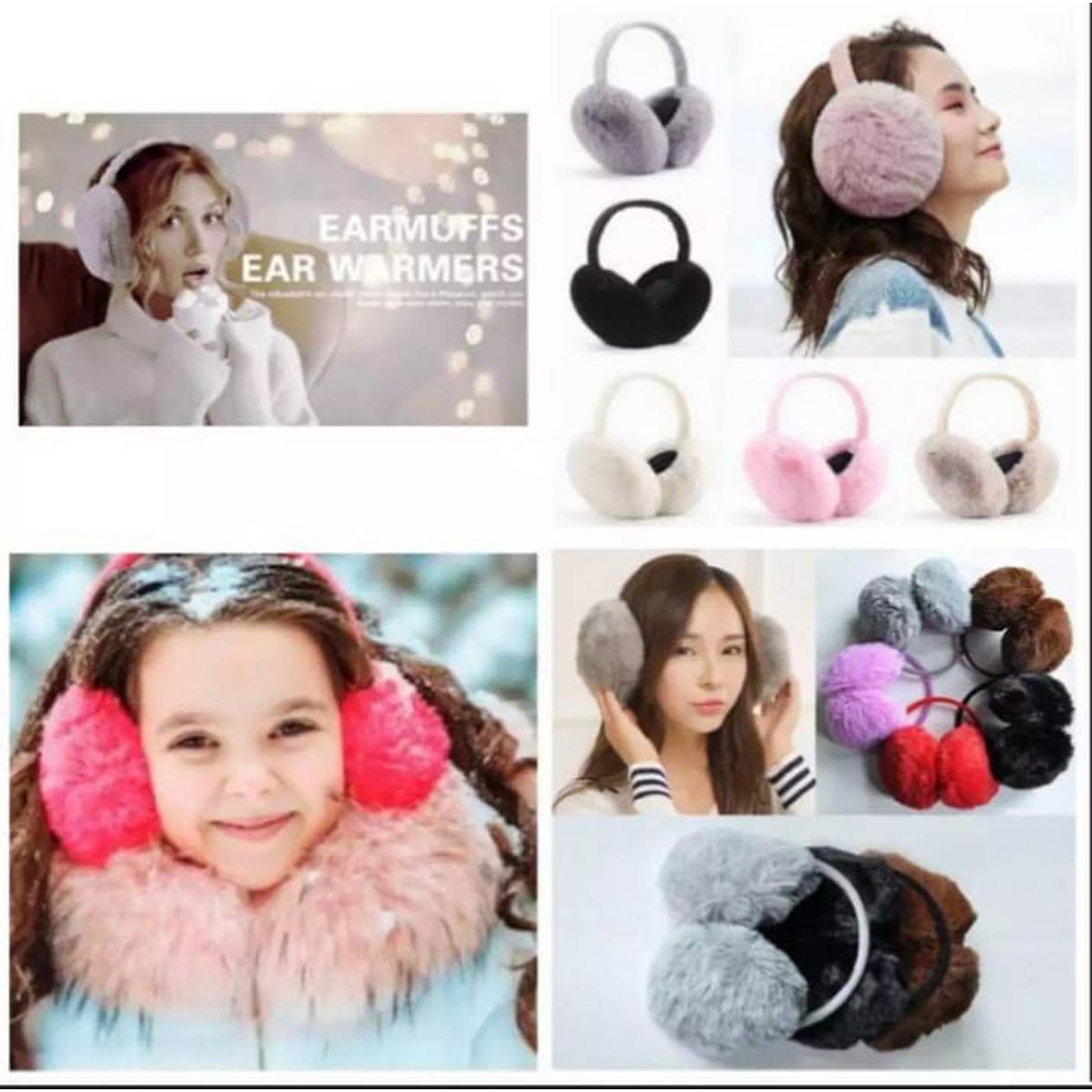 Adjustable winter Warm Furry Ear Muffs Comfy Soft Snow Outdoor