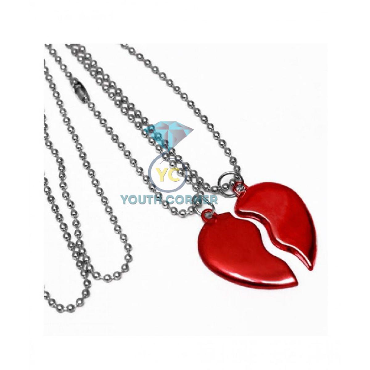Broken Heart Break Apart Gifts Pendant Necklace For Lover Couples Sterling Silver