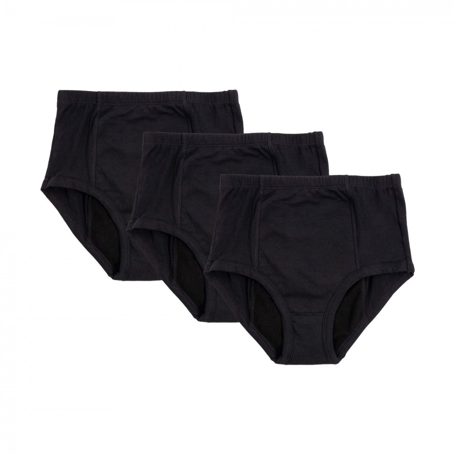 Pack of 3 & 6 Cotton Panties for Women & Girls, Soft and Breathable Underwear, Comfortable Daily Wear Panties, Ladies Undergarments, Classic Black Color Girls & Women Panties