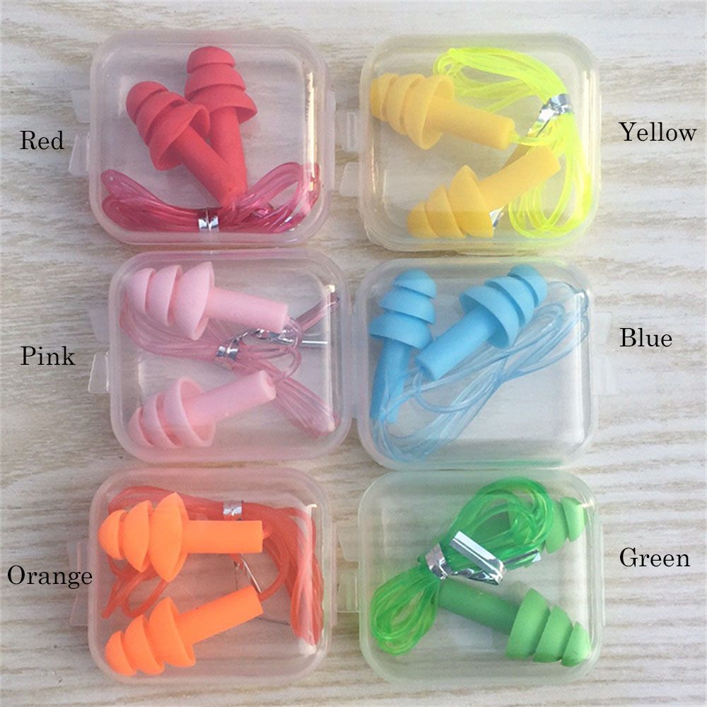 Ear Plug With Rope Water Sports Rope Soft Silicone Ear Plugs Swimming Ears Protector ...
