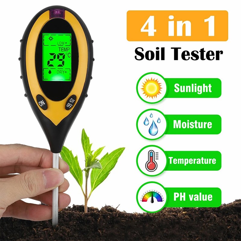 Digital Ph Moisture Soil Meter Light Temperature Humidity PH 4 In 1