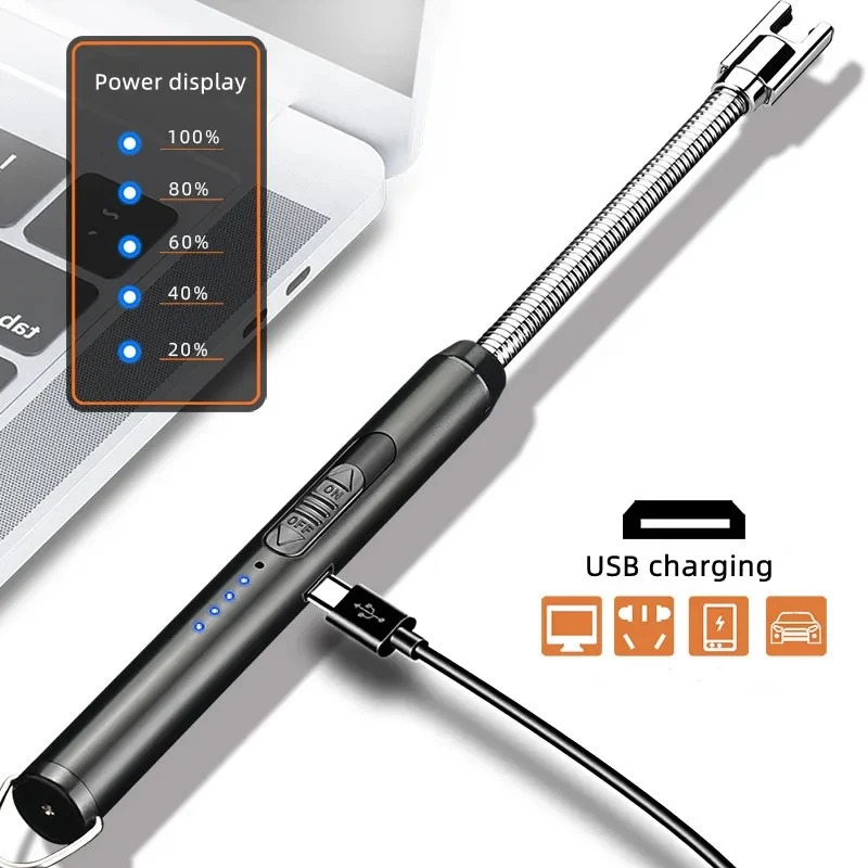 Electric Arc USB Rechargeable Flameless Arc Lighter Flexible and Windproof for Candles, Hiking, Camping, Kitchen, Fireplaces 360 degree free rotation