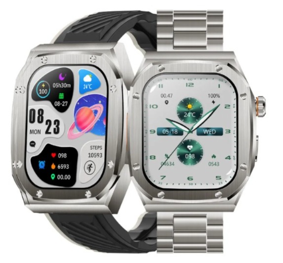 Original Latest 2025 DINOR Z79 Max Armour Smart Watch 2.1" Inches IPS Large Screen Men & Women Bluetooth Call Compass Heart Rate Monitoring Ai Voice Men & Women Sports Smart Watch - Black