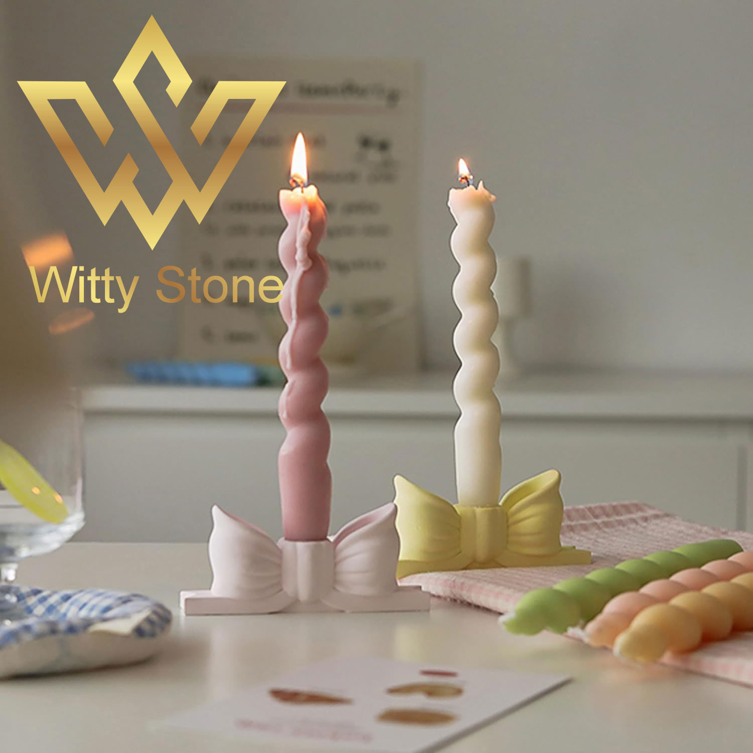 Bow candle holder Bow candlestick holder candle holder for girls Decorative candle stand centerpieces concrete holder printeresty candle holder Decorist | Witty Stone
