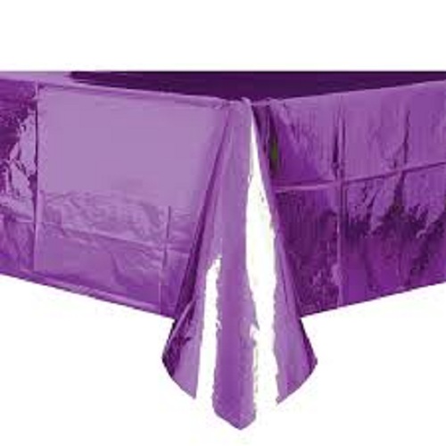 Purple Color Metallic Plastic Table Cover (137 X 183 Cm) For Birthday, Wedding, Engagement, Bridal Shower Party Decoration