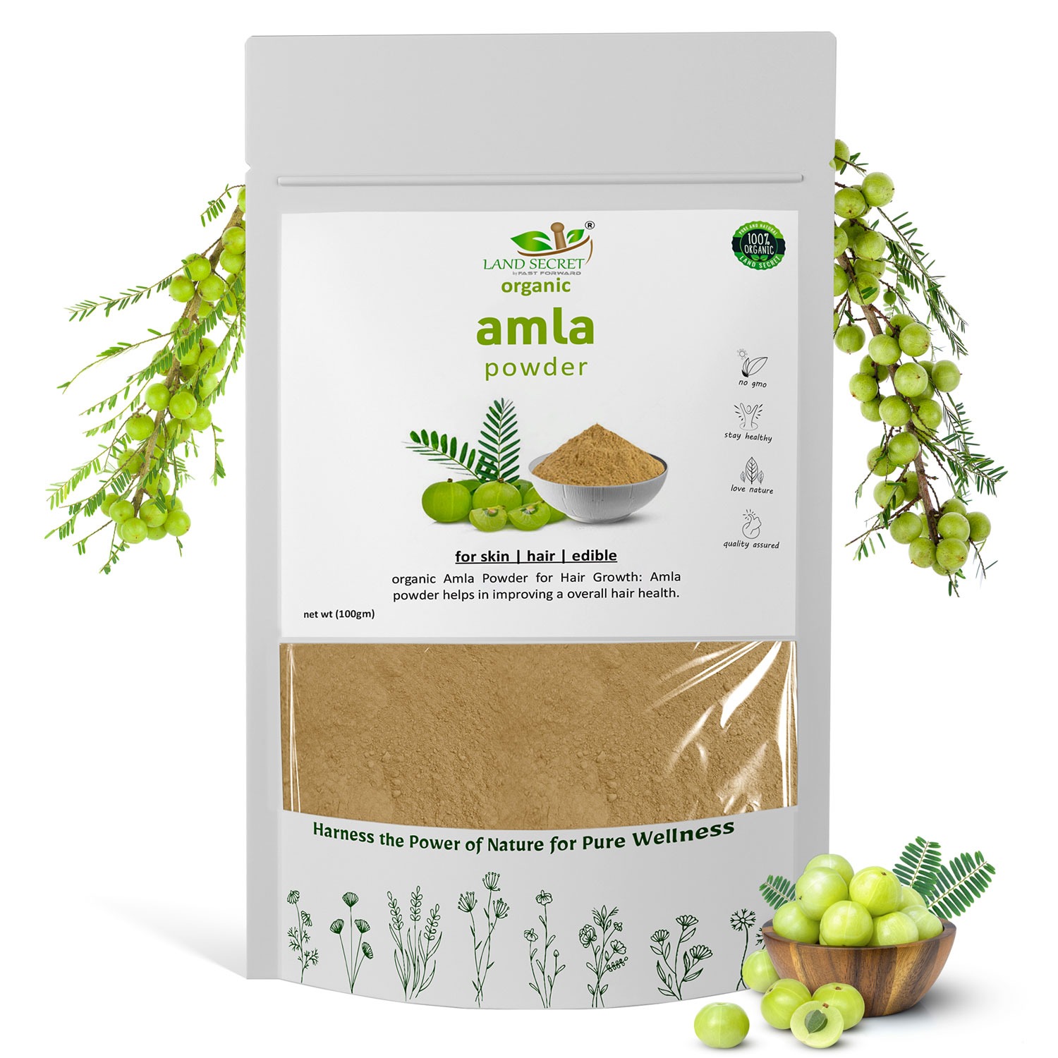 Land Secret Amla Powder 100% Natural High in Vitamin C antioxidants Energy Booster Hair Growth 100 gm price in Pakistan