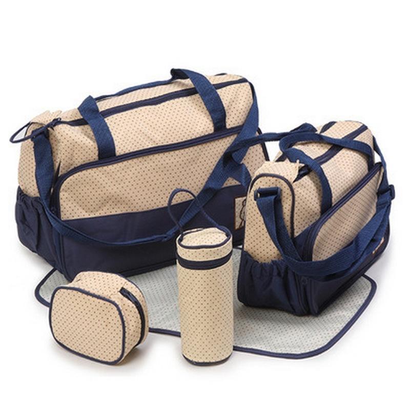5PCS Set High Quality Tote Baby Shoulder Diaper Bags Durable Nappy Bag Mummy Mother Baby Bag/ baby bags for mom