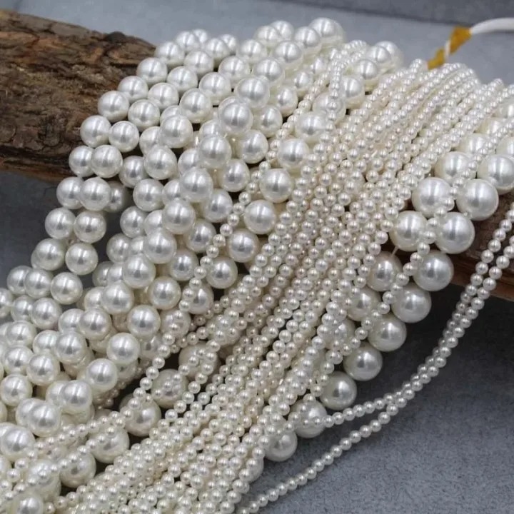 3mm 4mm 6mm 8mm 10mm shell pearl beads use in Jewllery bracelets suiting and jewellery tools | Tawakkal Crafts
