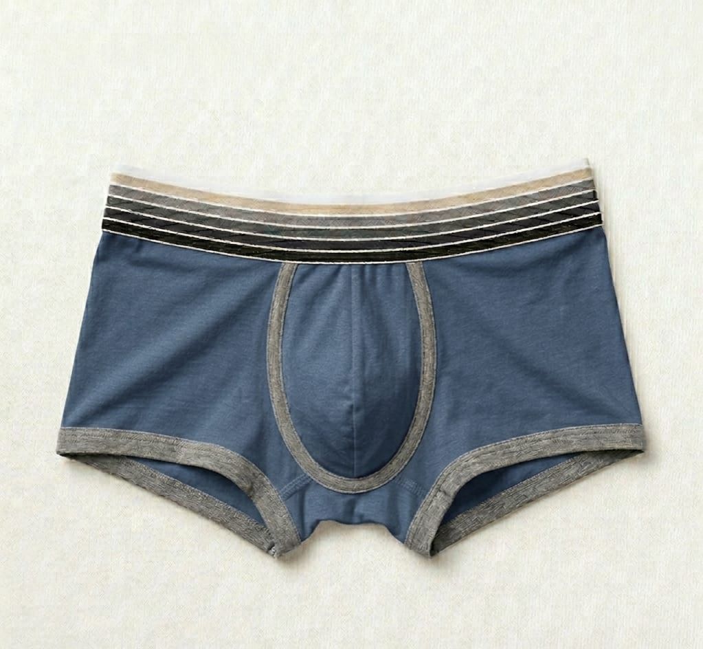 Premium Cotton-Blend Men’s Trunks Boxer Underwear| Ultra-Soft Breathable Cotton Trunks with Contrast Piping & Striped Waistband