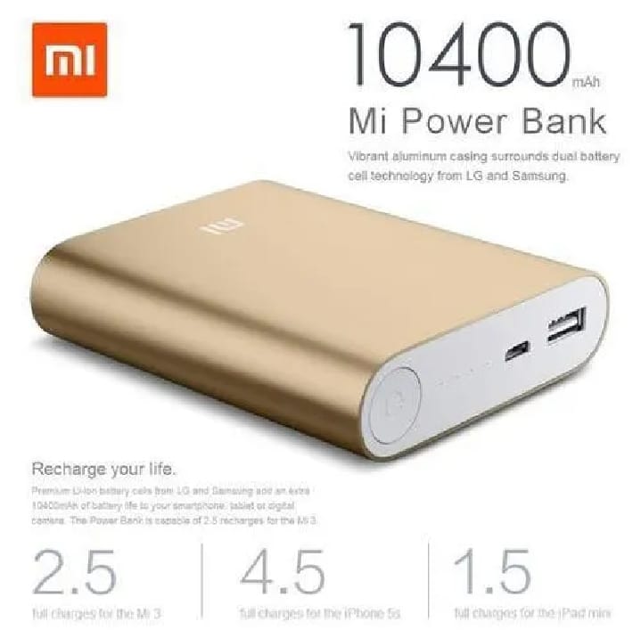 Xiaomi Mi Redmi Power Bank 10400mAh – Fast Charging Portable Charger – Xiaomi Redmi 10400mAh Powerbank – Compact Design – USB & Micro USB – For All Devices