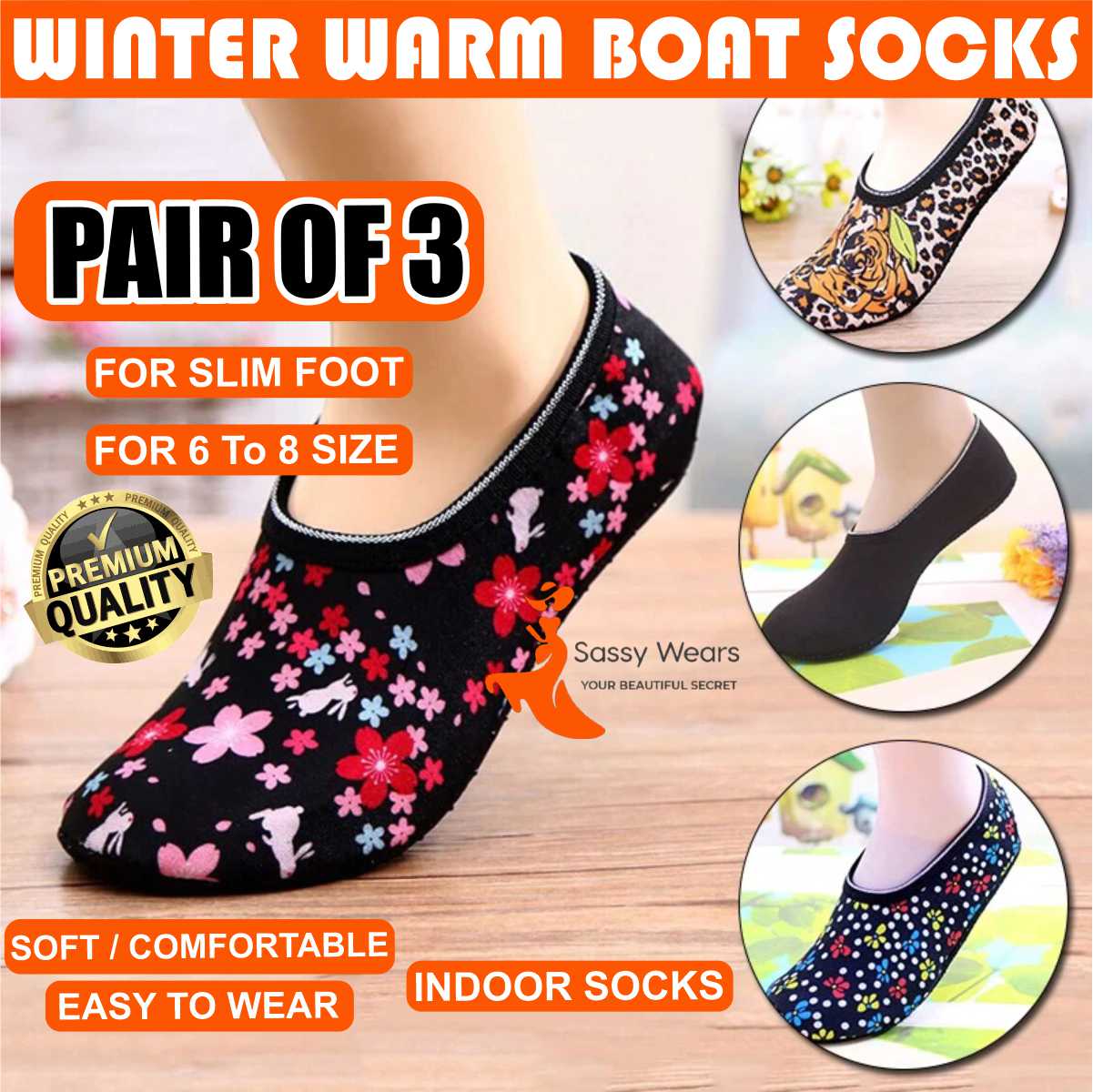 Winter Warm Autumn Boat Socks For Women Low Cut Floor Sock(RANDOM COLOUR & DESIGN)