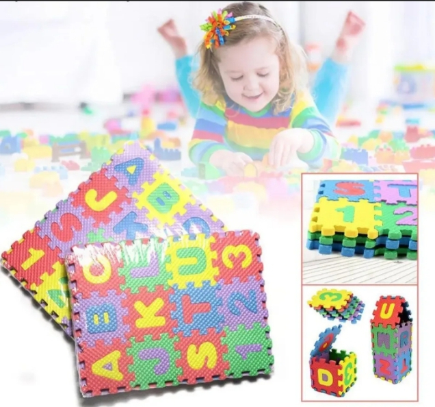 ABC Toy Block Mat Alphabets and Numbers Early Learning Toys Play Foam Puzzle Mat for Kids