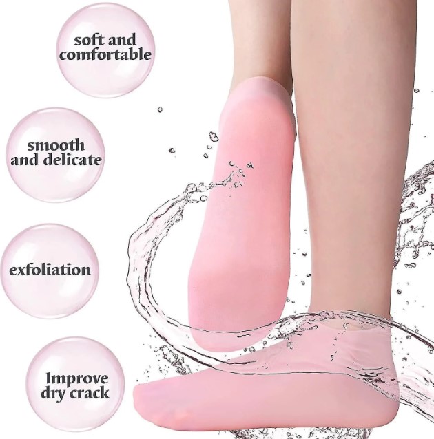 Silicone Moisturizing Gel Heel Socks – Cracked Foot Repair Pad for Women Men, Soft Hydrating Skin Protector, Anti-Dryness Sleep Therapy Wrap, Reusable Exfoliating Pedicure Guard, Elastic Cushion for Callus Care and Heel Rejuvenation
