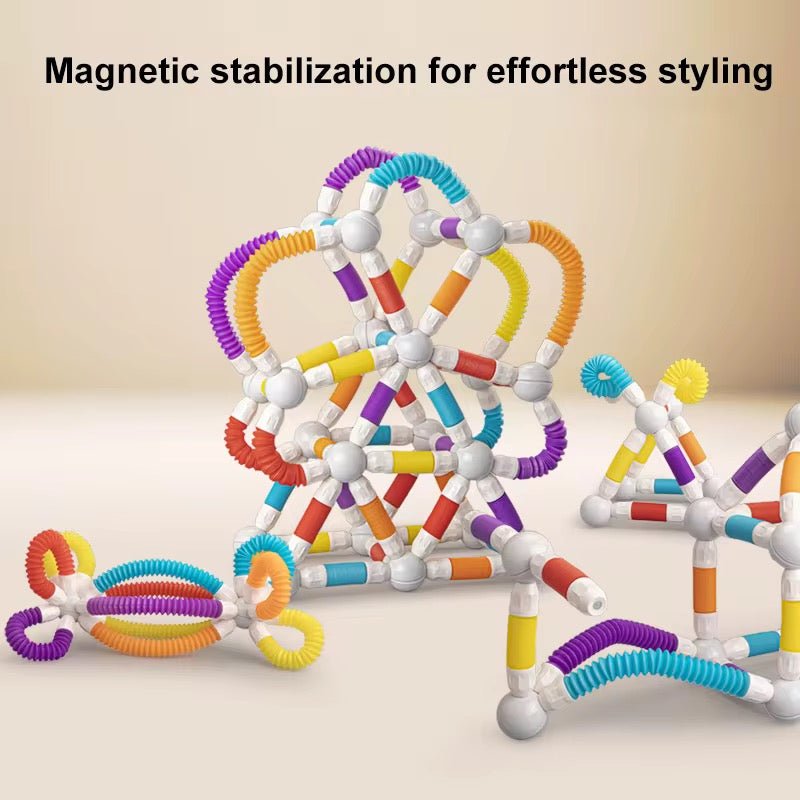 36pcs Flexible Magnetic Tube Building Blocks | DIY Educational Construction Toy for Kids