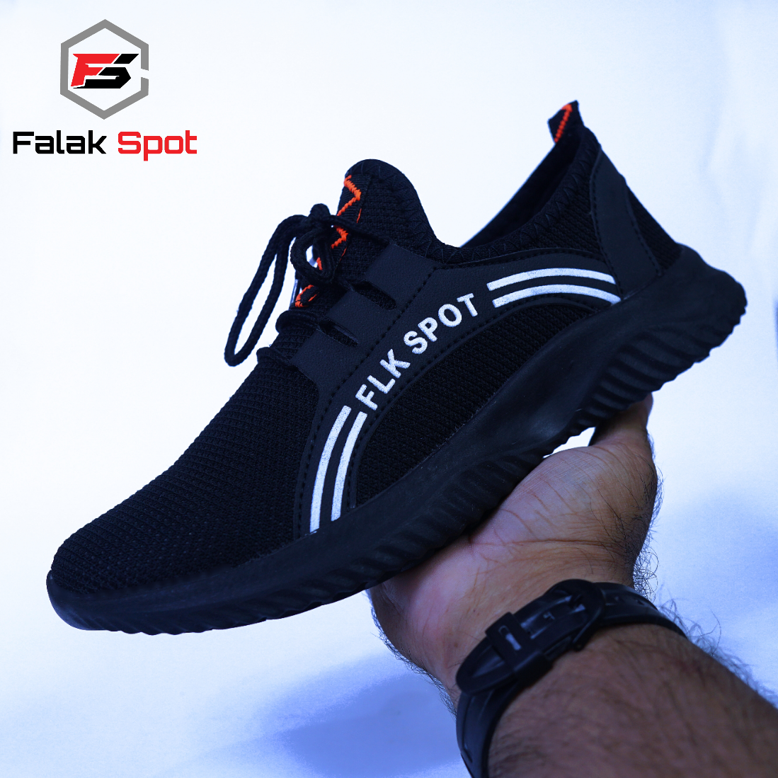 FLK SPOT Black Mens Excercise Running Sneakers Casual shoes Fashion Breathable Fast shoes Training sneakers for Men Tennis Trending sneakers for walking gym