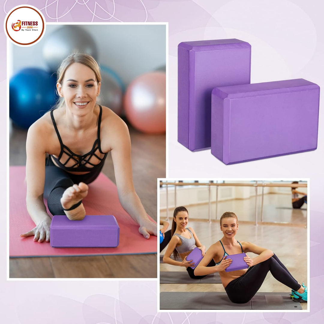 High Density EVA Foam Yoga Block – Non-Slip Support Brick for Posture Alignment & Balance Stability (Single/Pair)