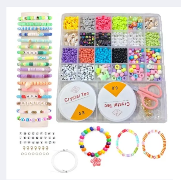 Personalized ABC Beads Charms Bracelet Necklace Jewelry Making Kit For Kids Girls