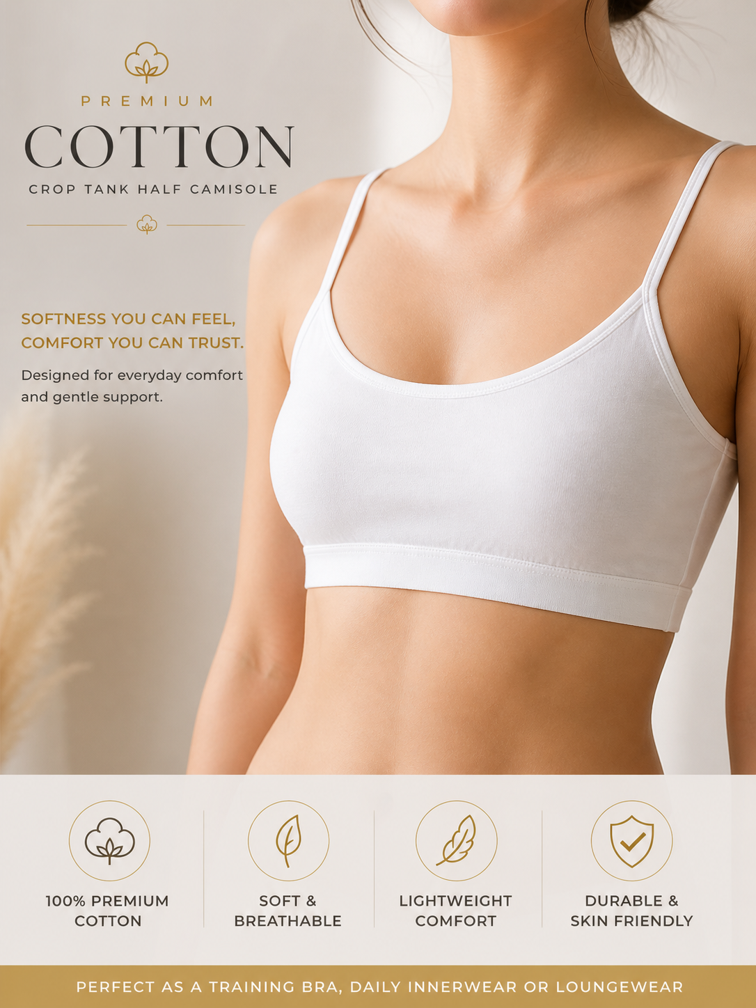 Pack of 6 | 3 | 2 Half Shameez for Girls, Cotton Half Camisoles Beginner training Bra Vest & Crop Tank Top Innerwear Best for 28 30 32 free size– Full Coverage Non Padded Pure Cotton Beginners Bra Vest Bra Biddies With All Day Comfort for training teens