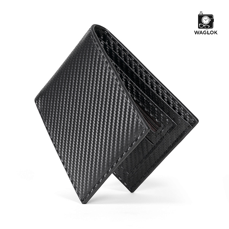 Carbon Fiber Texture Wallet for Men With Box – Slim & Stylish Bifold Wallet