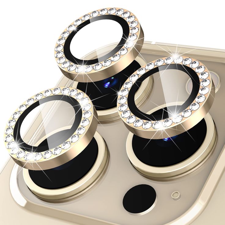 Diamond Camera Lens Protector For 11 / 12 / 13 / 14 / 15 / 16 / 17 Series  Luxury Sparkle Shockproof Camera Guard