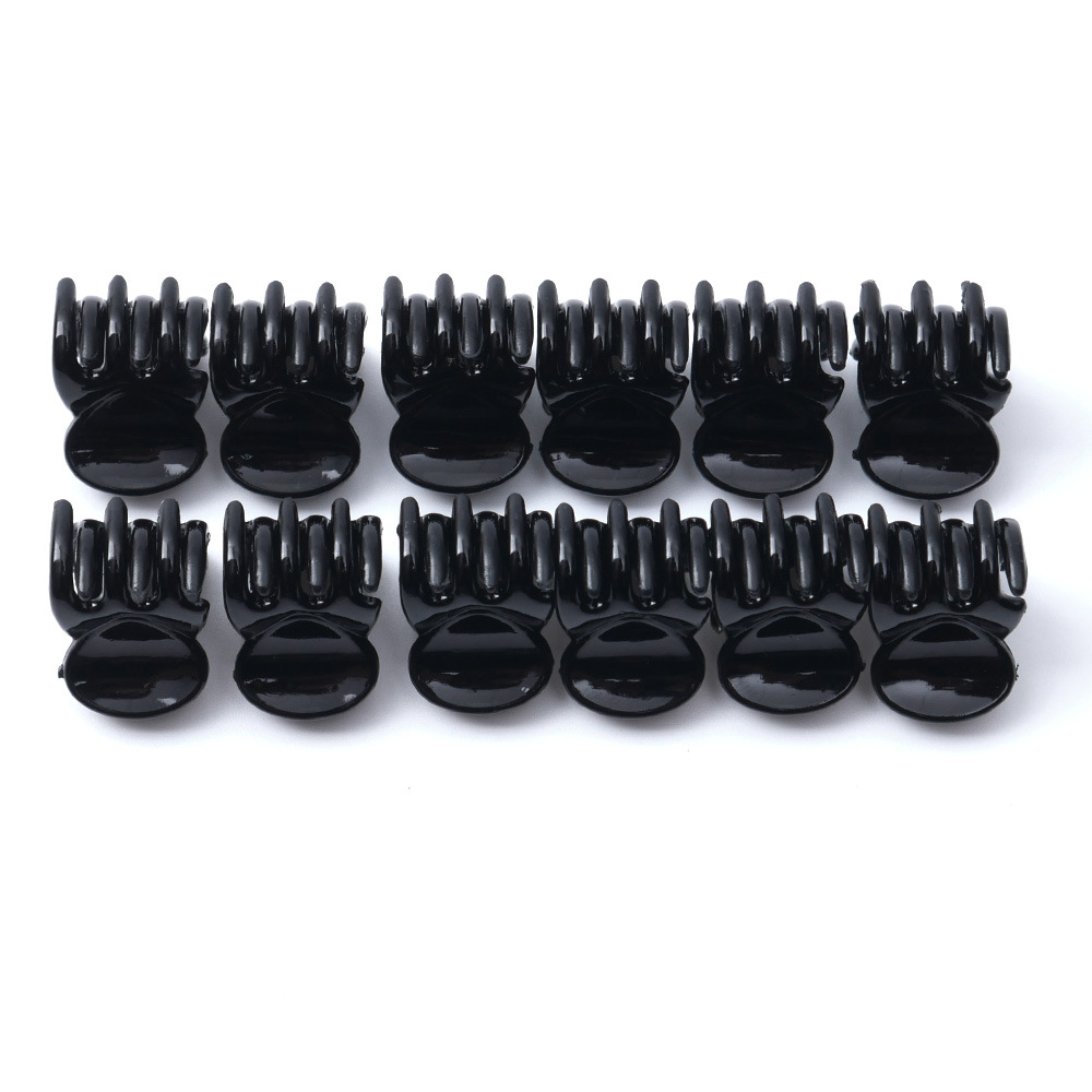 Fashion Women Girls 12pcs Black Plastic Mini Hairpin 6 Claws Hair Clip