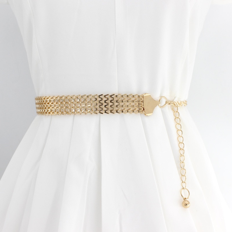 Fashion Simple Chain Belt Women Lady High Waist Gold Belts Waistband For Party Jewelry Dress Metal Chain Belt