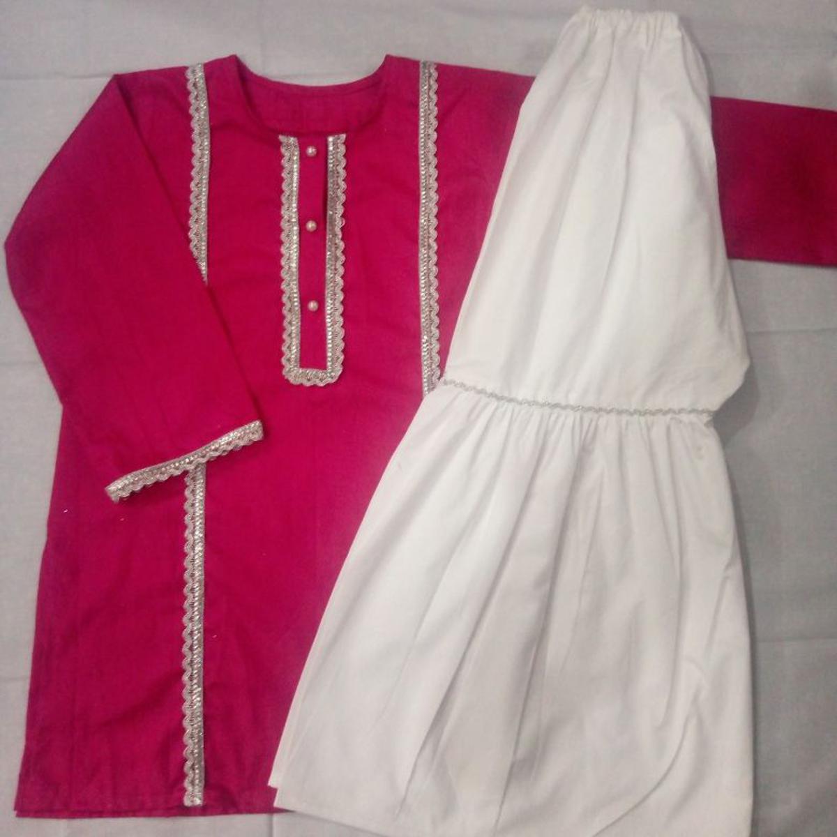 gharara dress with lace for girls in soft cotton