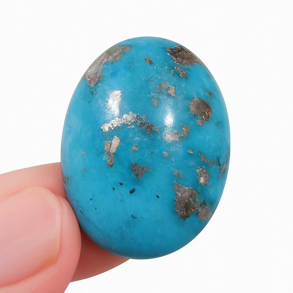 Shajri Feroza Elegance 💙 Premium Natural Turquoise Big Stone 25 CRT | Hussaini Firoza Ring Gem | Healing Crystal | Original Shajri Feroza for Men & Women | Trending Islamic Jewelry | Best Quality Semi-Precious Stone