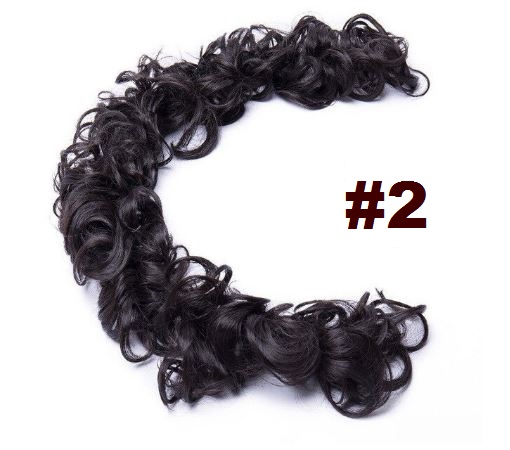 Hair Bun Curly Chignon Hair Extension Headband Hair Style Donut Roller Headband  Elastic Frill Hair Extension - Brown