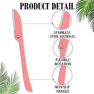 (Pack Of 3) Feather Flamingo Facial Razor for Face, Eyebrows & Body shaving |  Facial Touch-up Razor | Flamingo Facial Razors for Face, Eyebrows & Body Hair Removal | Facial Razors for Body, Face, Eyebrows Hair Removal