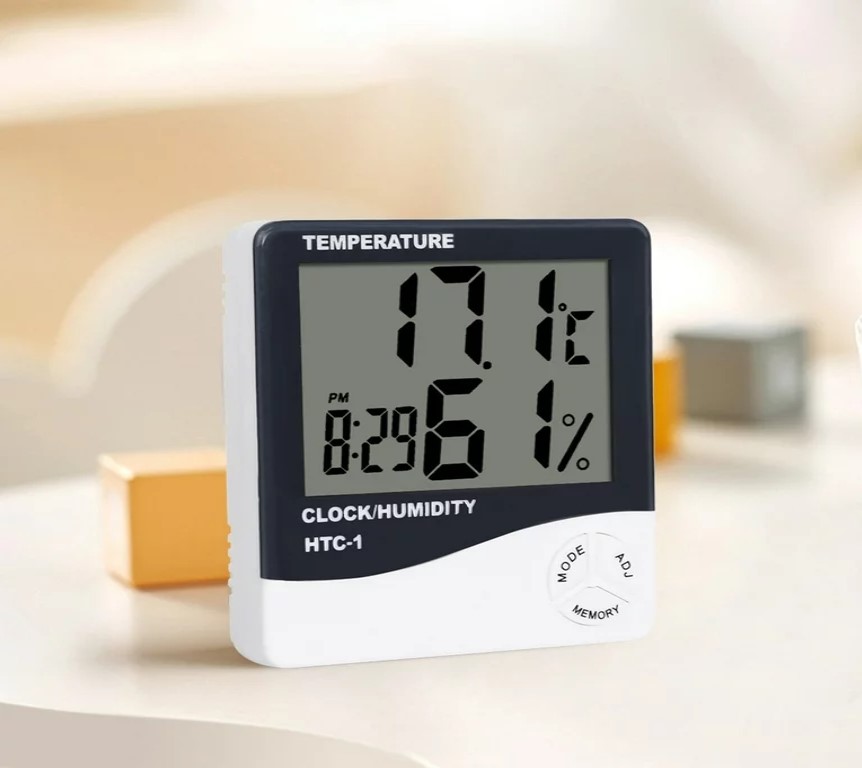 HTC-1 Electronic Temperature Humidity Meter, For Medical Indoor Room LCD Digital Thermometer Hygrometer Weather Station Alarm Clock