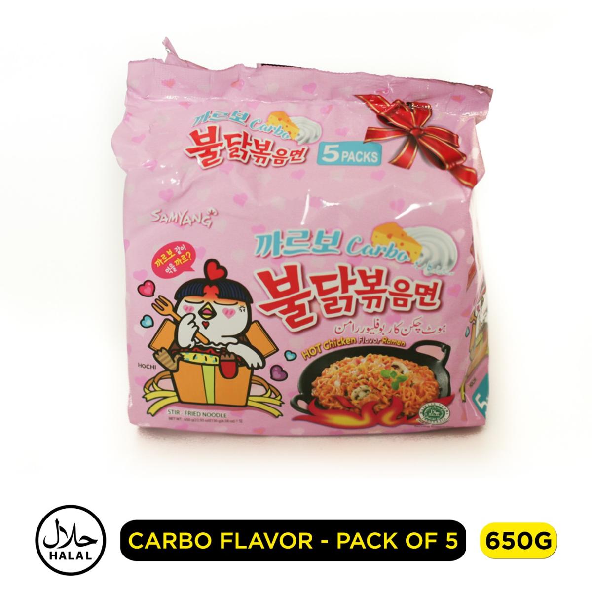 Samyang Ramen Bulduk Noodles Korean Carbonara Flavour 130g pack of 5 ...