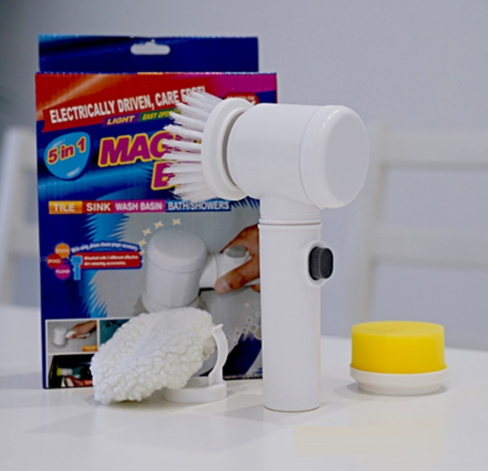 5-in-1 Electric Rechargeable Cleaning Brush - Perfect for Tiles, Sinks ...