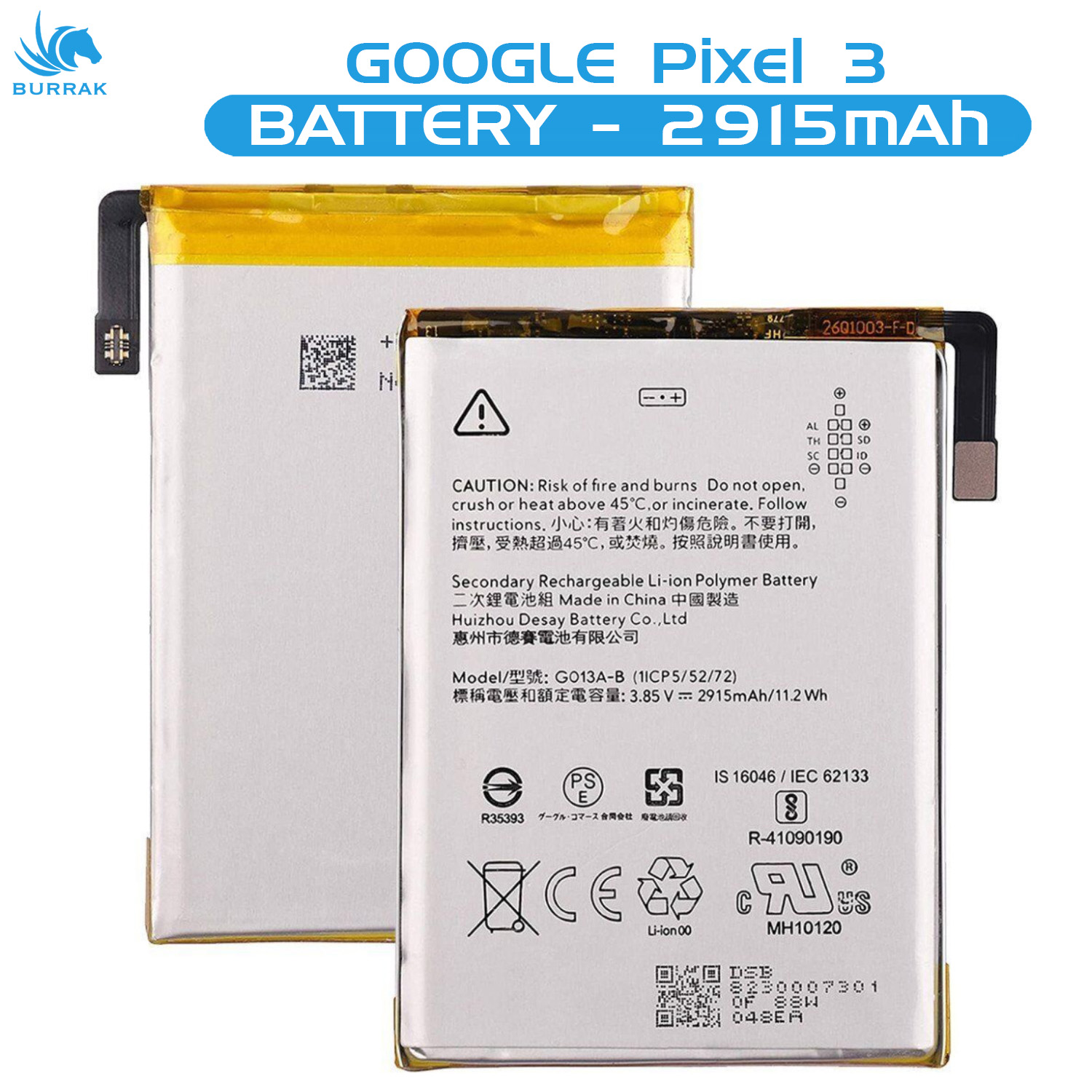 Google Pixel Battery G013A-B Replacement Premium Quality 2915mah