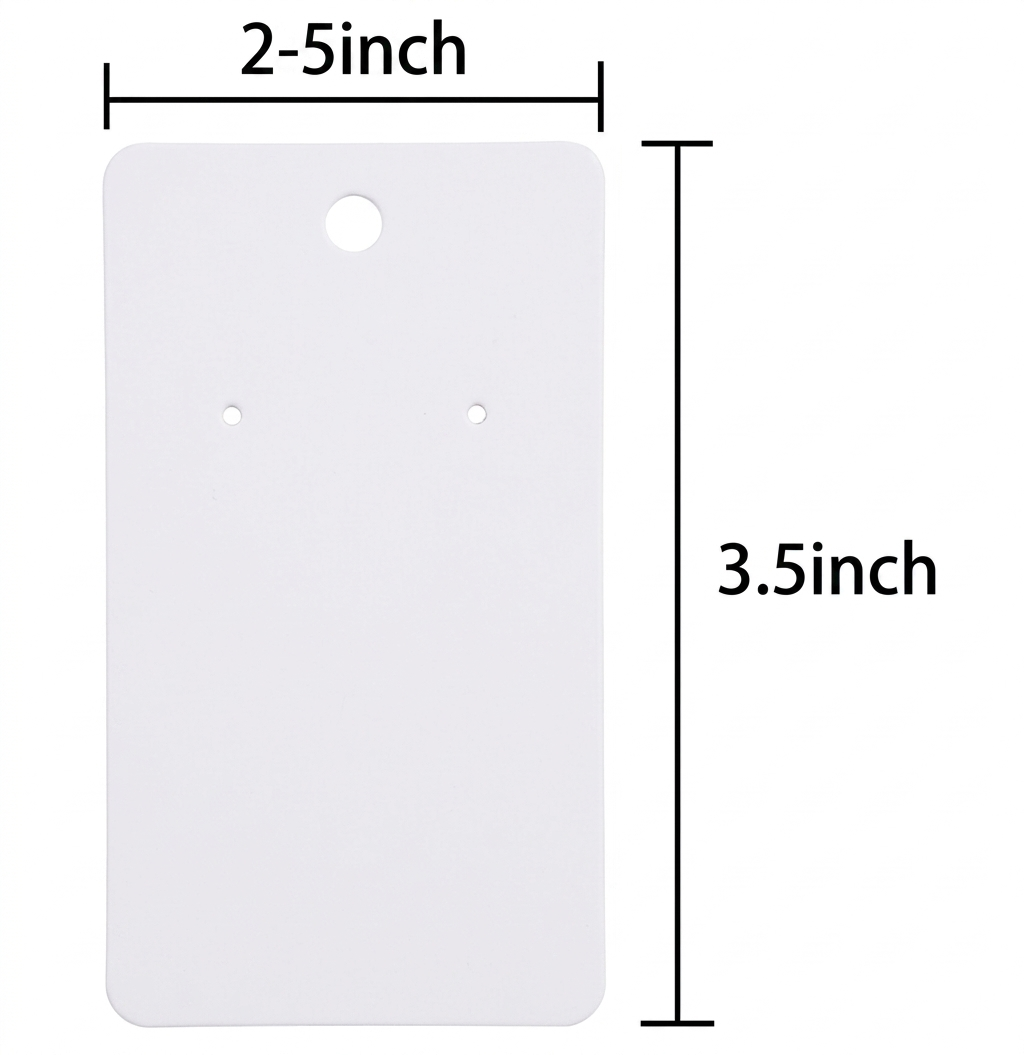 White Earring Display Cards for Jewelry Packaging