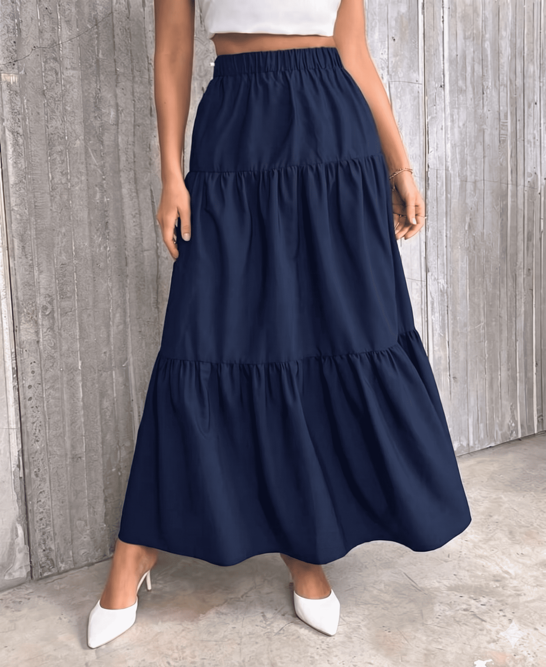 Premium Women’s Tiered Maxi Skirt - Elegant High-Waisted Flowy Long Skirt - Aesthetic Boho Streetwear Bottoms - Trendy Modest Flare Skirt for Women