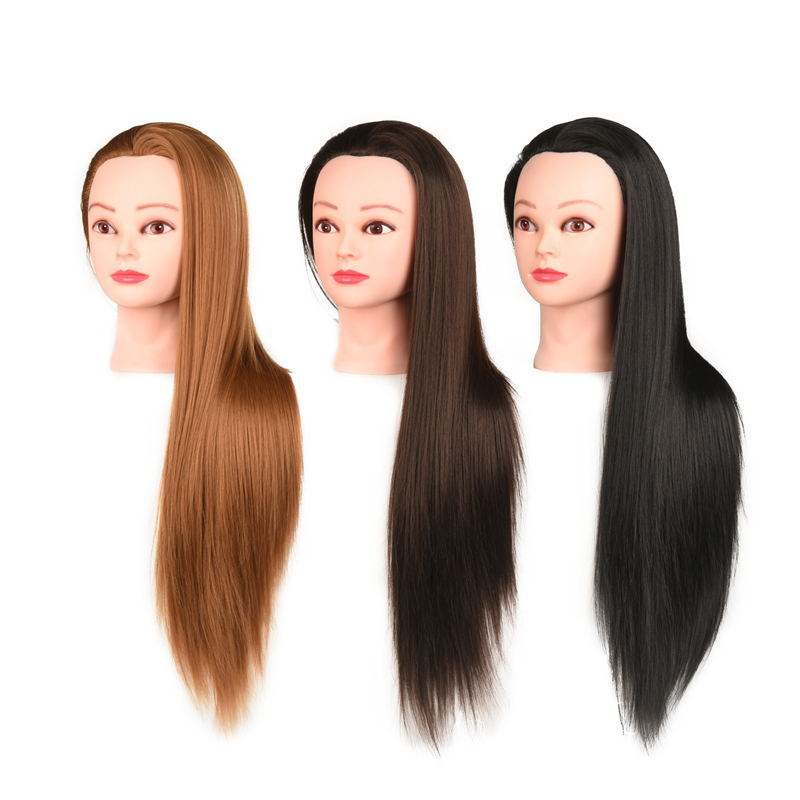 Beauty Salon Hairdressing Hair Training Synthetic Hair Dummy Doll Training Mannequin Head with free stand