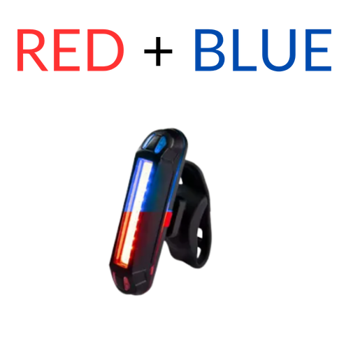 Ultra-Bright Smart Bike Tail Light with USB Rechargeable LED Cycling Safety Rear Lamp for Mountain Bikes - Red/Blue/White