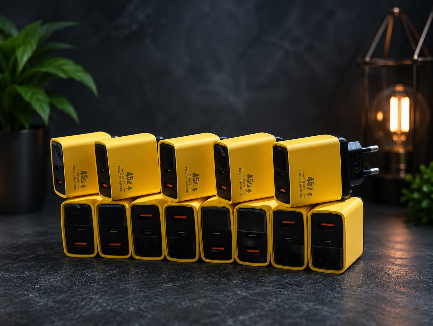45W Fast Charger Adapter with LED Display | USB & Type-C Dual Port | Super Fast Charging for Mobile Phones