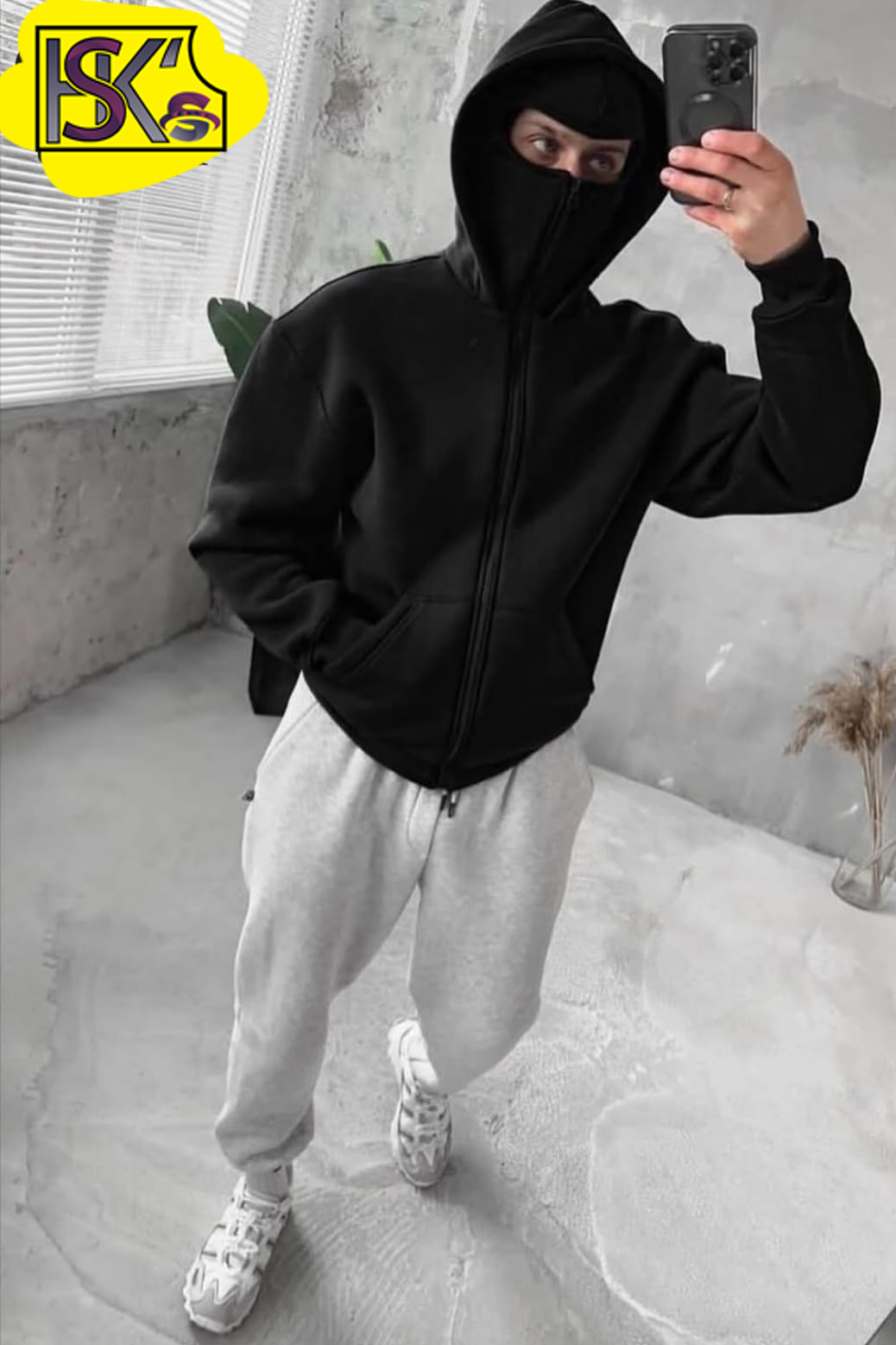 Full Zipper BALACLAVA Hoodie Full Face Cover, Streetwear Style, Winter Warm Sweatshirt best for extrem cool weather winter fleece wool in side for let you feel worm baklava, zipper maks, hood, men hoodie, boys hoodie, girls hoodie - Baclava Ninja Hoodies