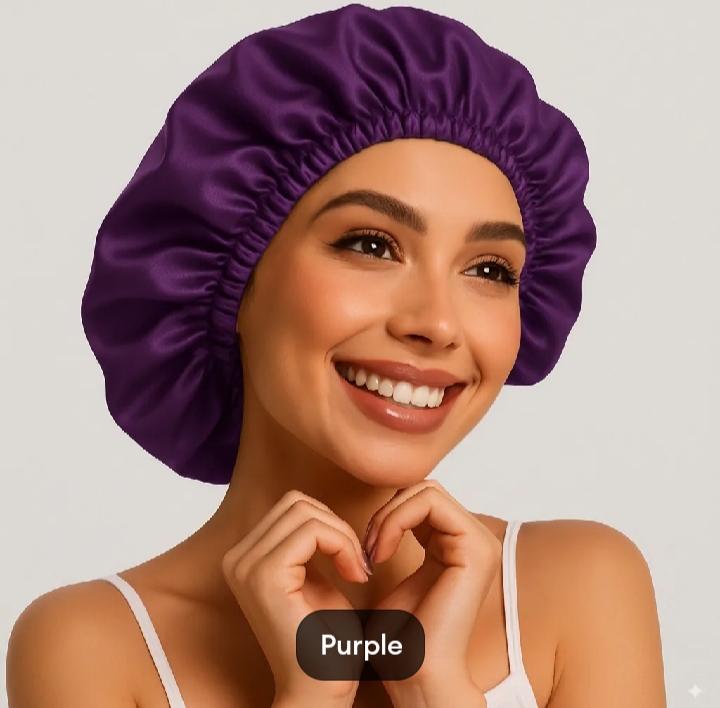 Satin Silk Bonnet for Sleeping - Double layer Soft Silk Cap Adjustable Silk Sleeping Caps .
