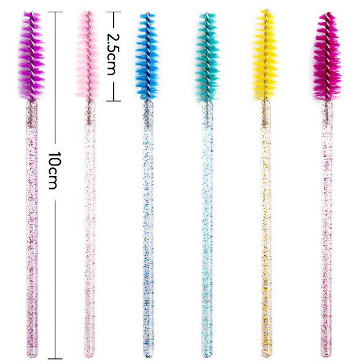 Pack of 5 Eyelashes Brushes Mix Glitter brushes for Eye Lashes Cosmetic Brush Mascara Wands Eyelashes Extension Tool Spoolers, Disposable Eyelash Brushes Makeup Tools