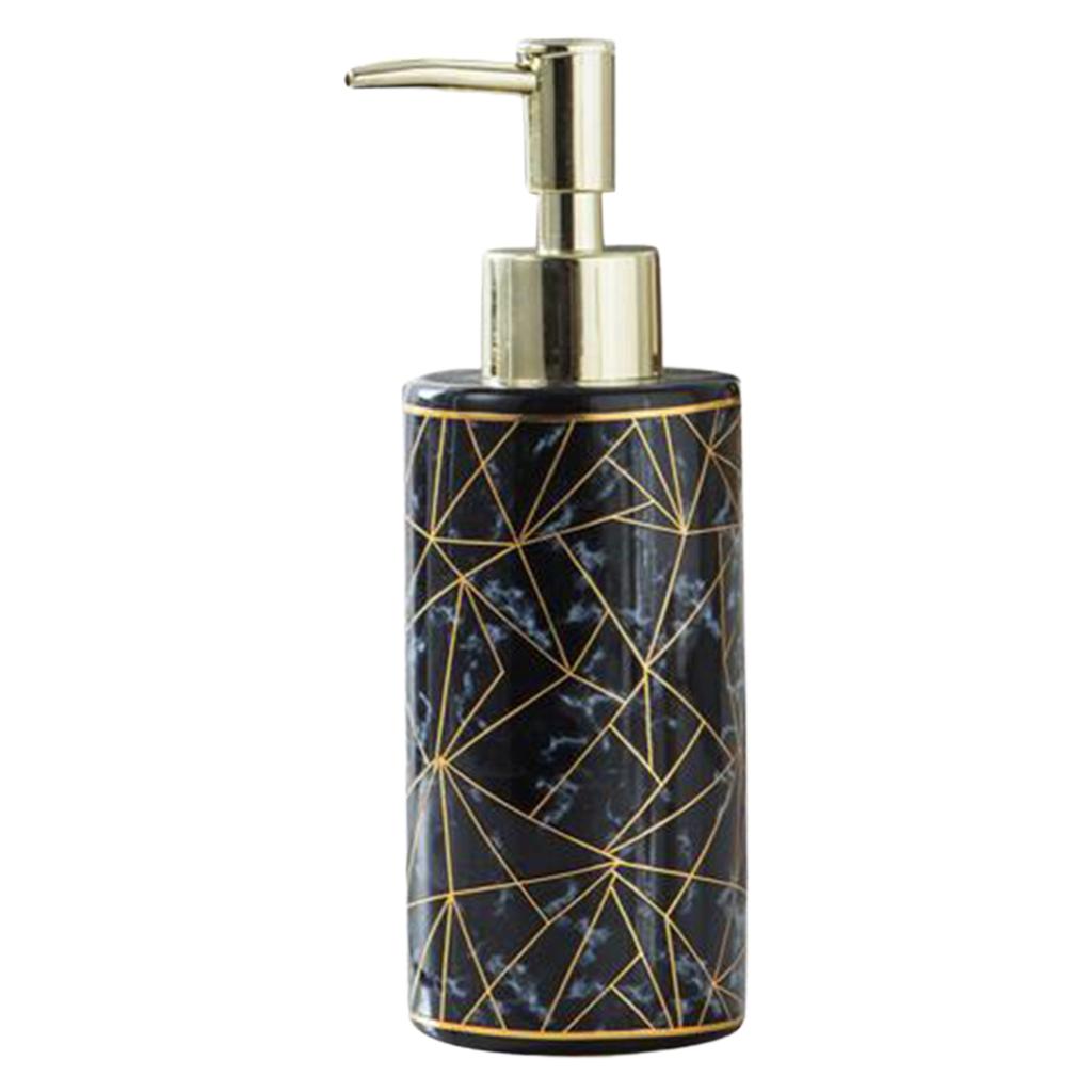 Soap Dispenser Marble Lotion Liquid Makeup Body Wash Home Pump Bottle Black