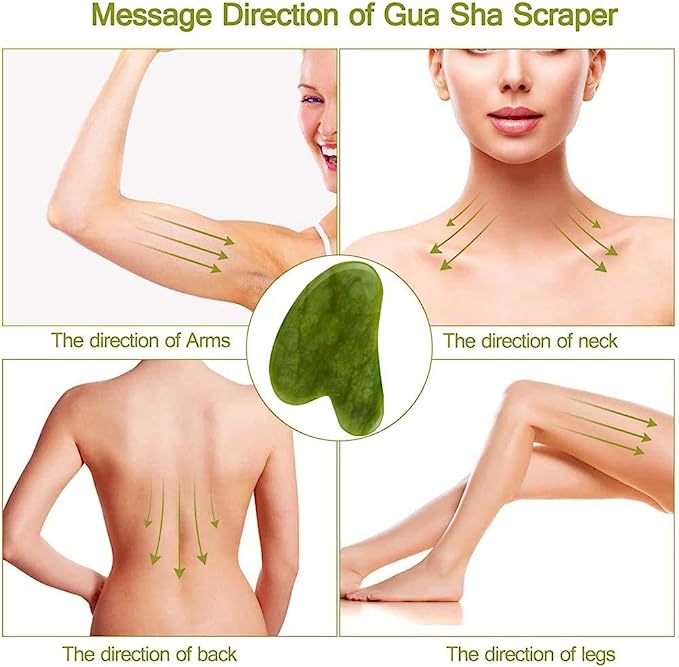 (Original Stone) Jade Roller and Gua Sha Set, Beyond Jade Face Roller - Face Massager, Facial Roller for Skin, Eyes, Neck - Noiseless Design - Jade Roller & Guasha Reduce Puffiness and Improve Wrinkles - Guasha Stone Self Care Gift for Man Women