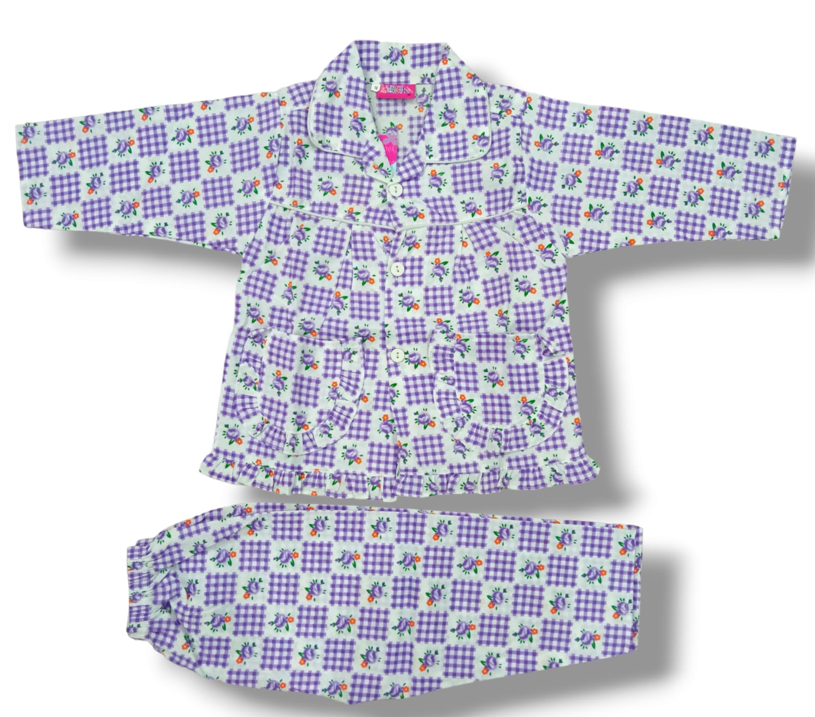 1 PCS Multicolor Cotton Baba & Baby Night Dress for Kids NIGHT SUITE for girls and boys